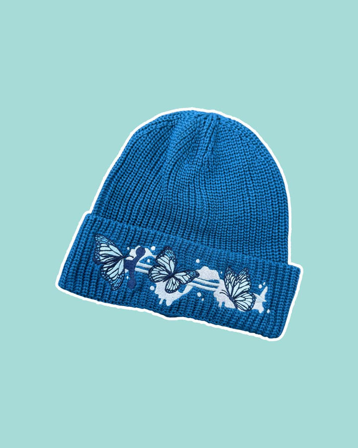 Butterflies &amp; Sword Rib Knit Beanie