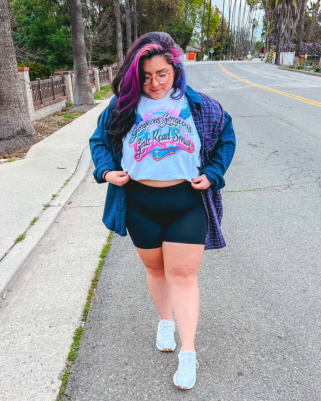 Multi-colored airbrushed shirt for romance readers with the phrase &