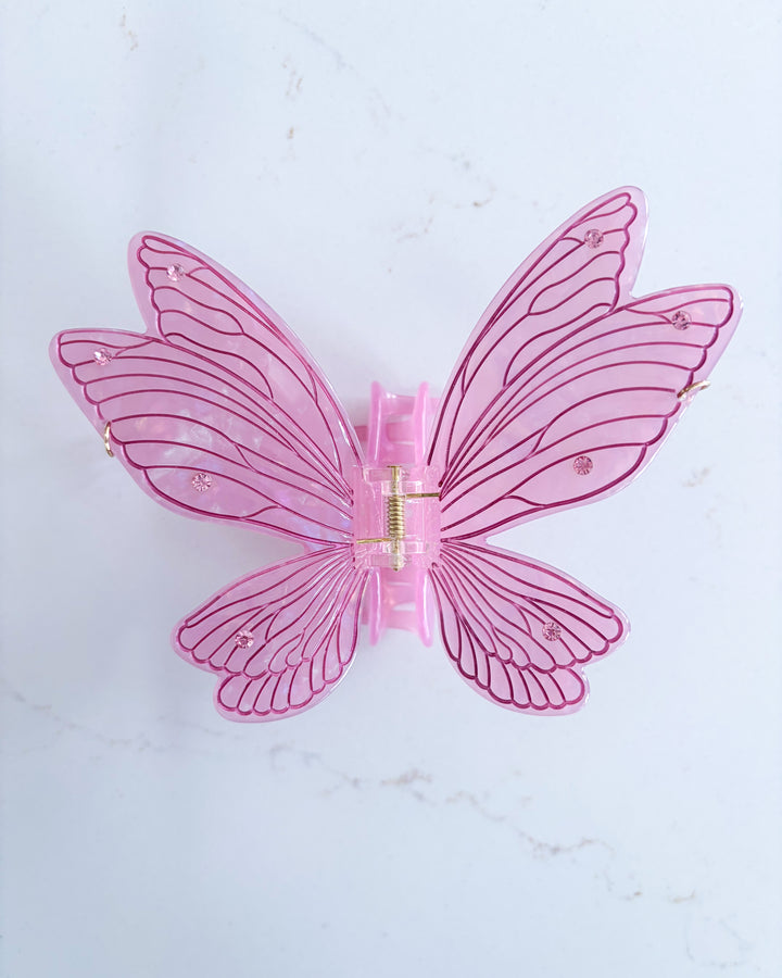 Fairy Wings Hair Claw Clip - Pink