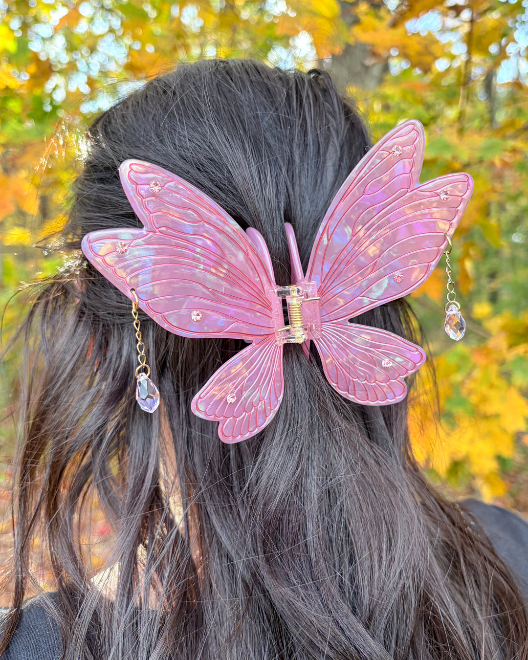 Fairy Wings Hair Claw Clip - Pink