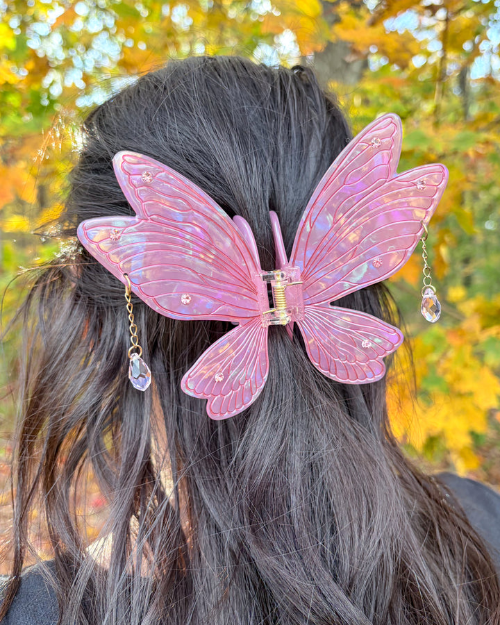 Fairy Wings Hair Claw Clip - Pink