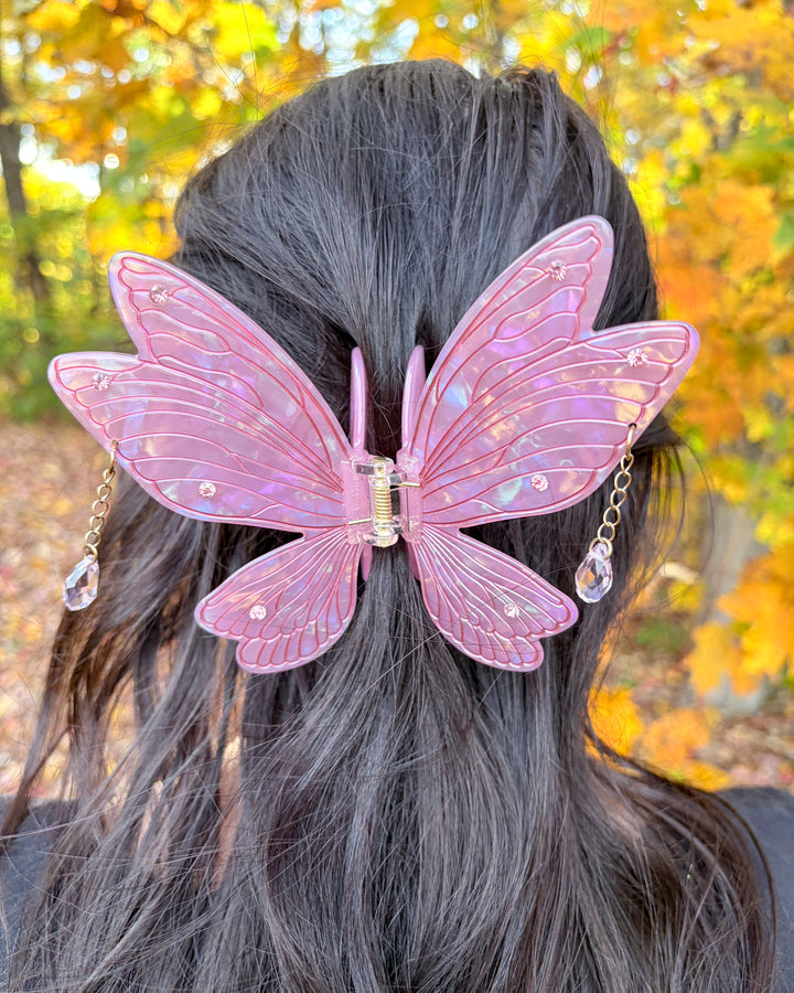 Fairy Wings Hair Claw Clip - Pink