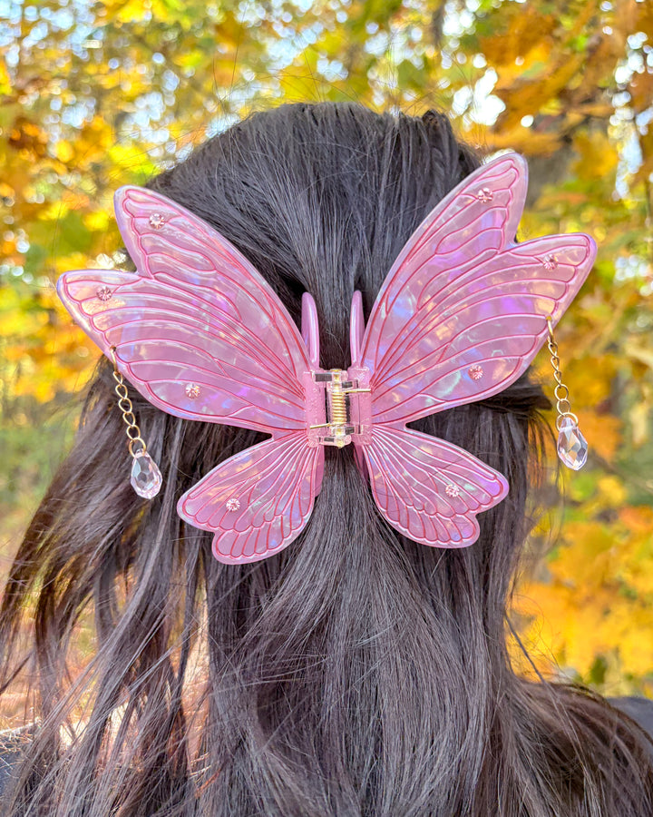 Fairy Wings Hair Claw Clip - Pink