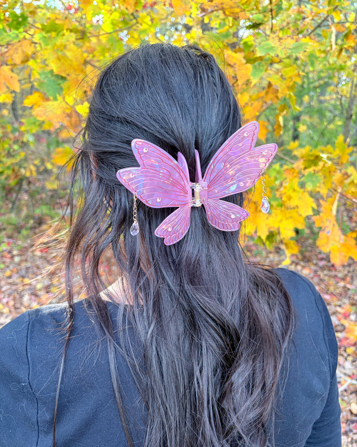 Fairy Wings Hair Claw Clip - Pink
