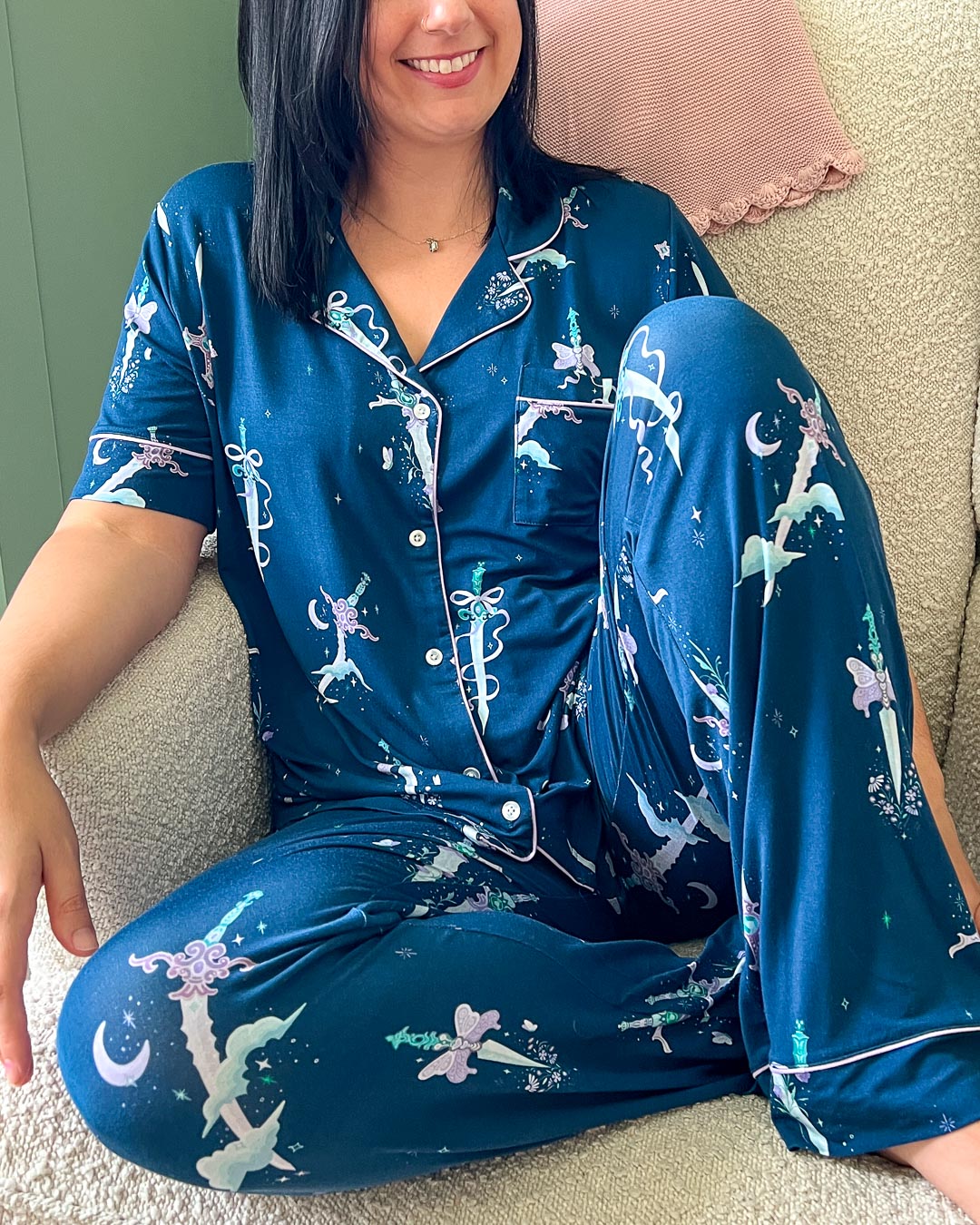 Bewitching Blades Bamboo Pajama Set – Long Pants