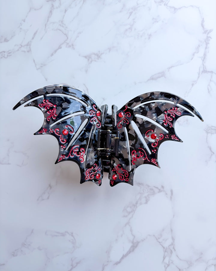 Bat Wing Claw Clip - Red