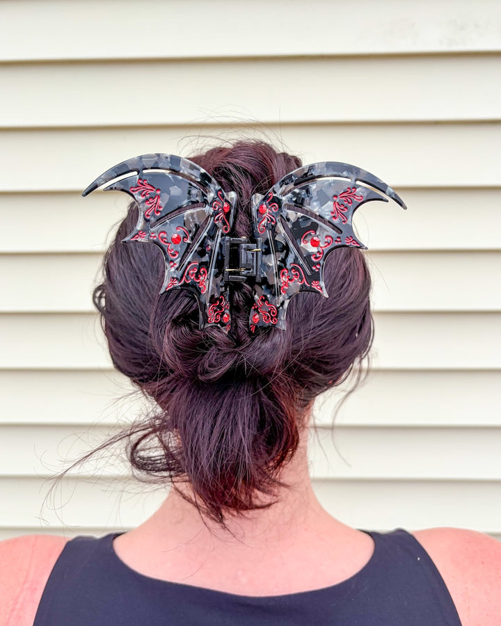 Bat Wing Claw Clip - Red