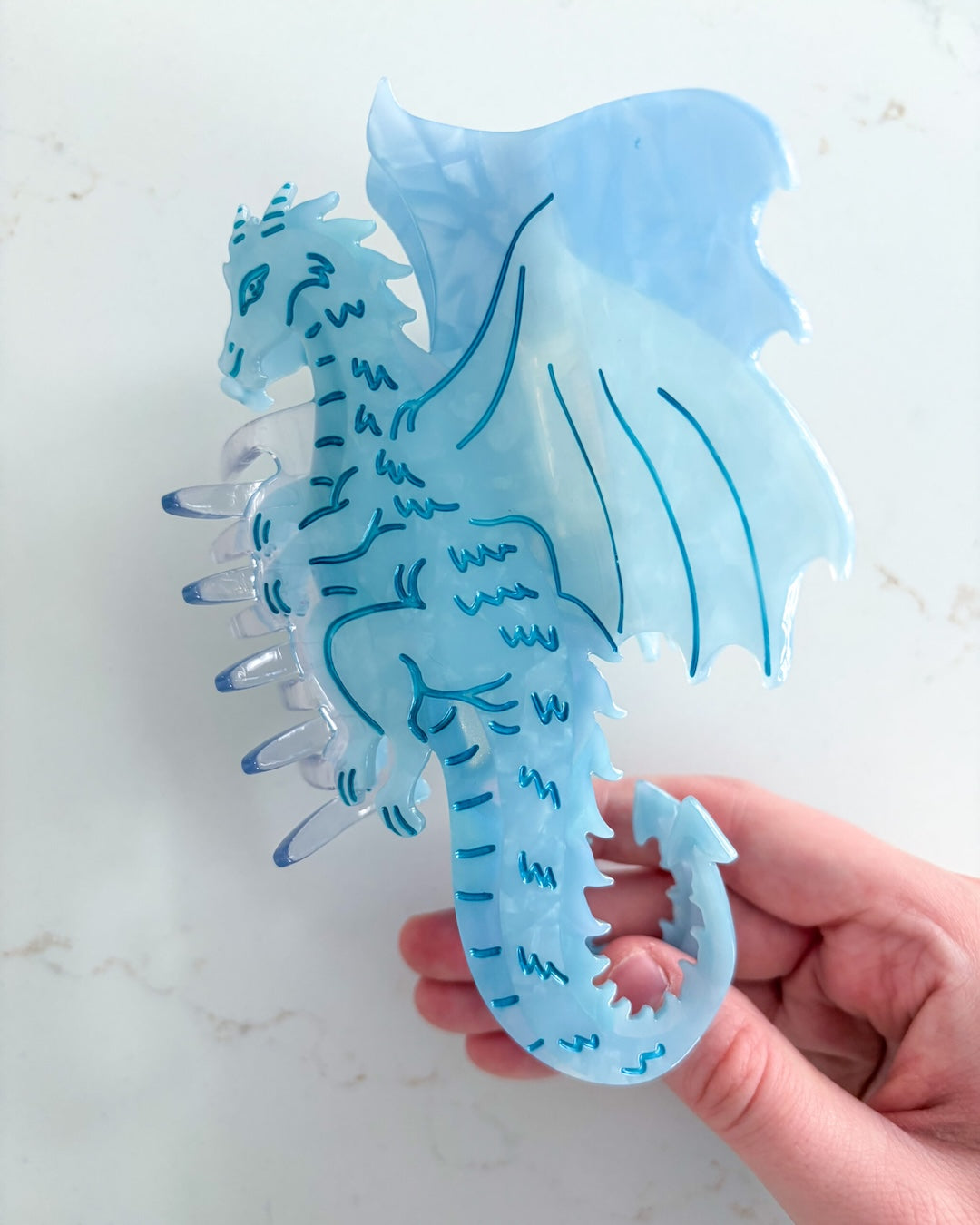 Dragon Hair Claw Clip - Blue