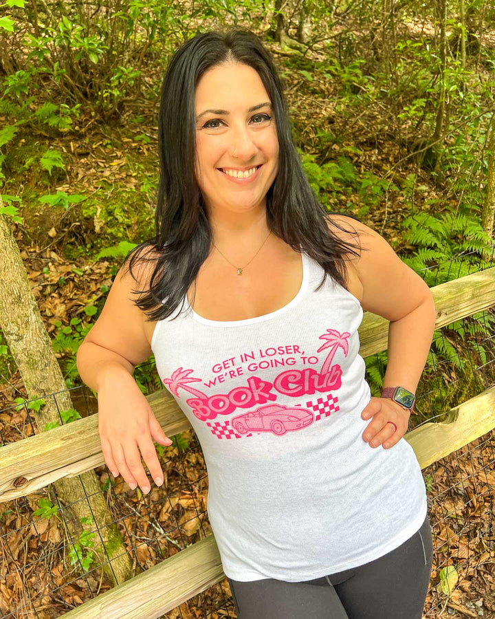 Y2k tank top for book lovers with the quote &