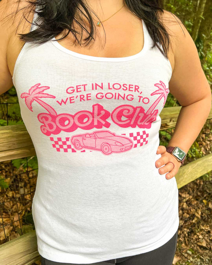 Ribbed bookish tank top featuring the quote &