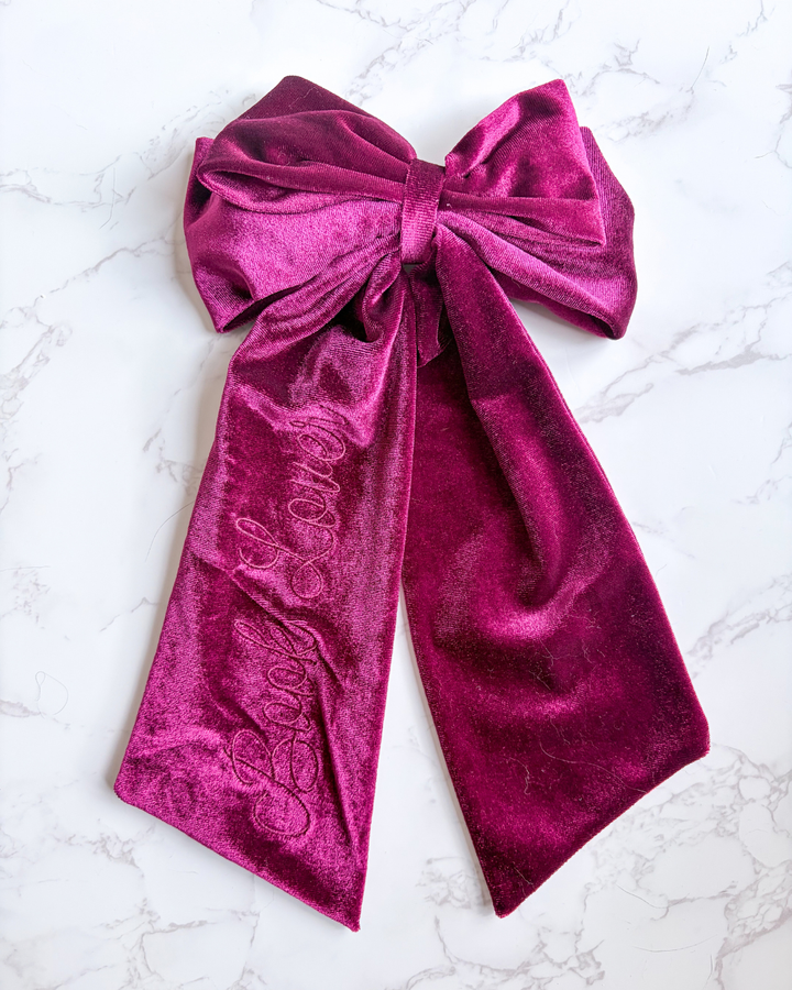 Book Lover Velvet Hair Bow