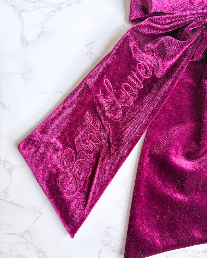 Book Lover Velvet Hair Bow