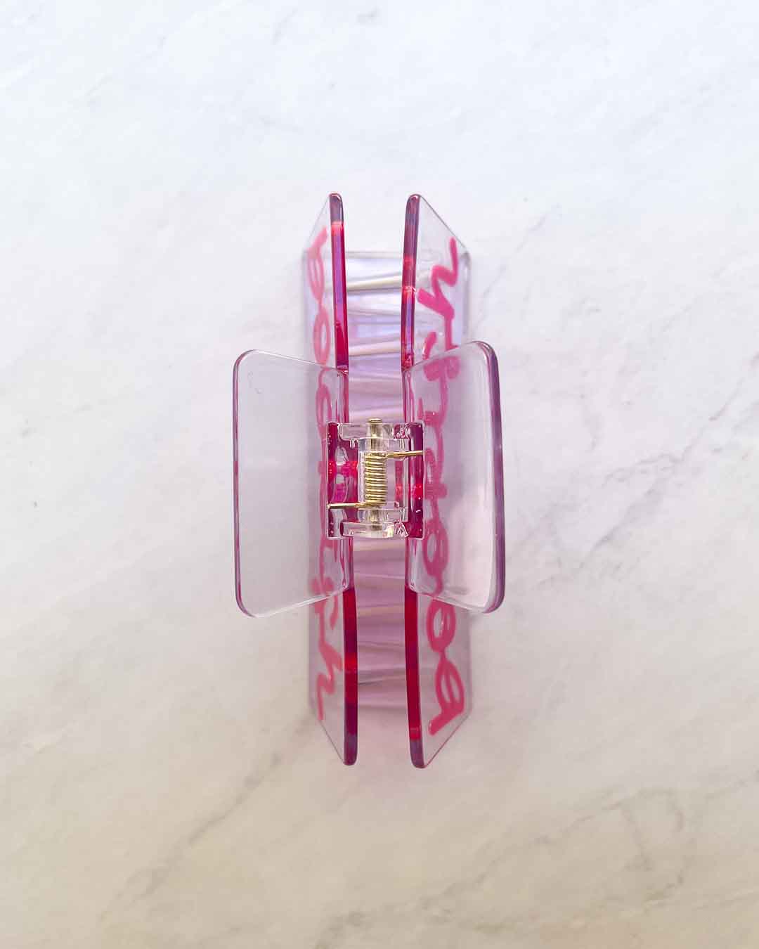 Bookish claw clip with gold hinge and &