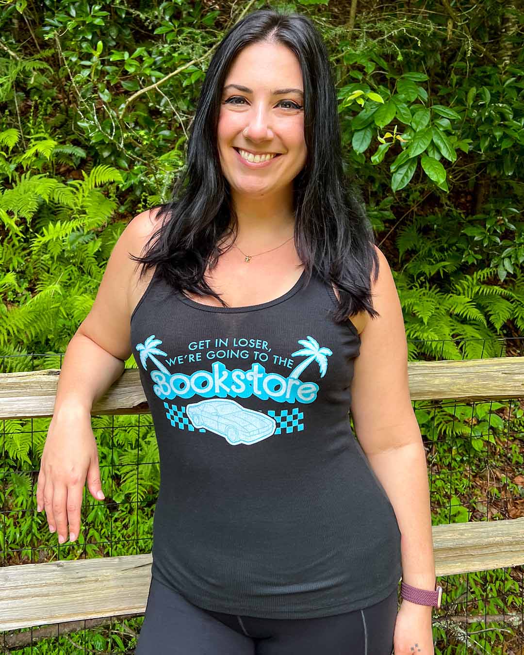 Bookstore shirt featuring a blue design with the quote &