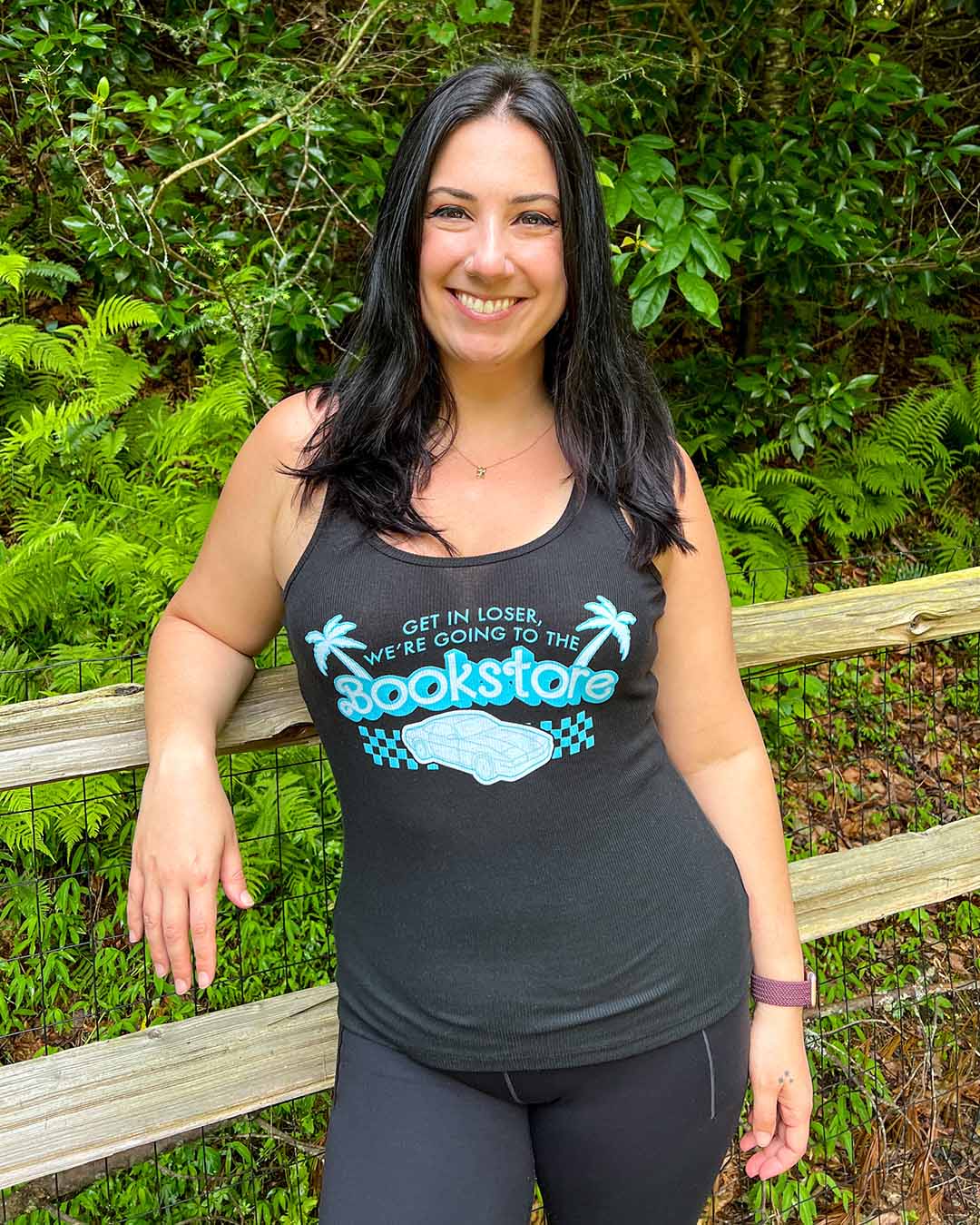 Bookish shirt in blue and black featuring the line &