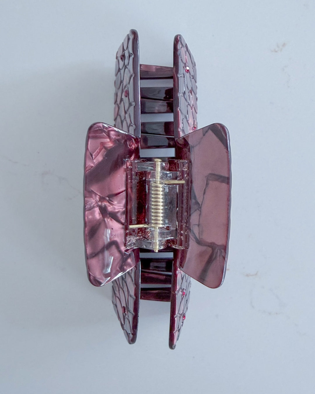 Dragon Scales Hair Claw Clip - Burgundy