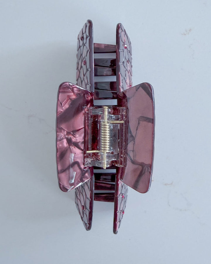 Dragon Scales Hair Claw Clip - Burgundy