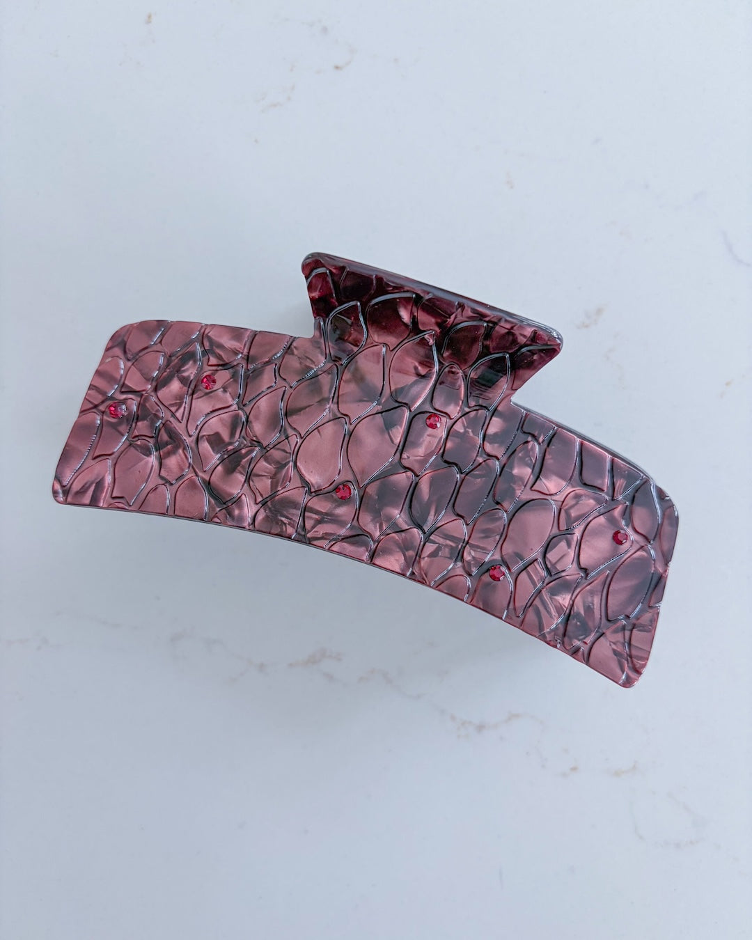 Dragon Scales Hair Claw Clip - Burgundy