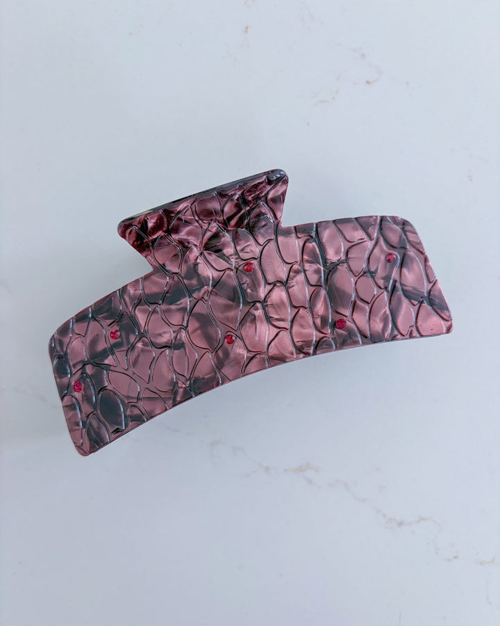 Dragon Scales Hair Claw Clip - Burgundy