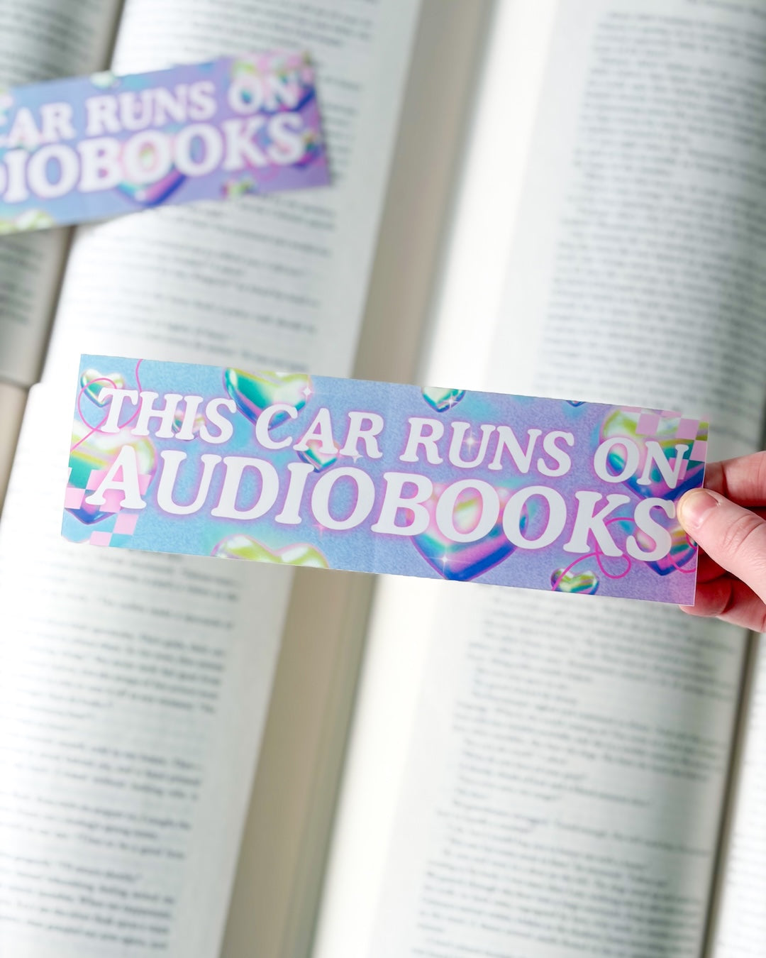 Car Runs on Audiobooks Bumper Sticker