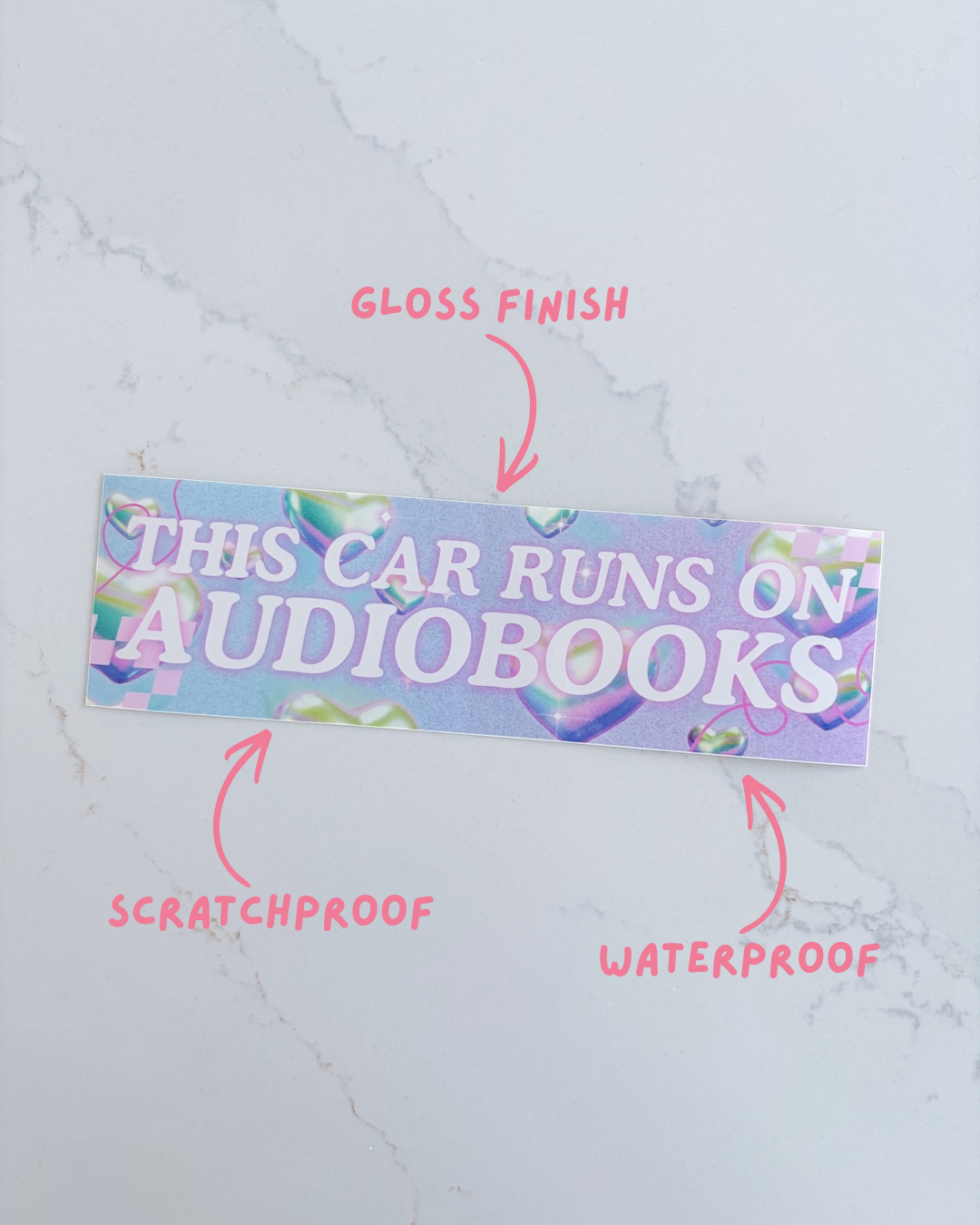 Car Runs on Audiobooks Bumper Sticker