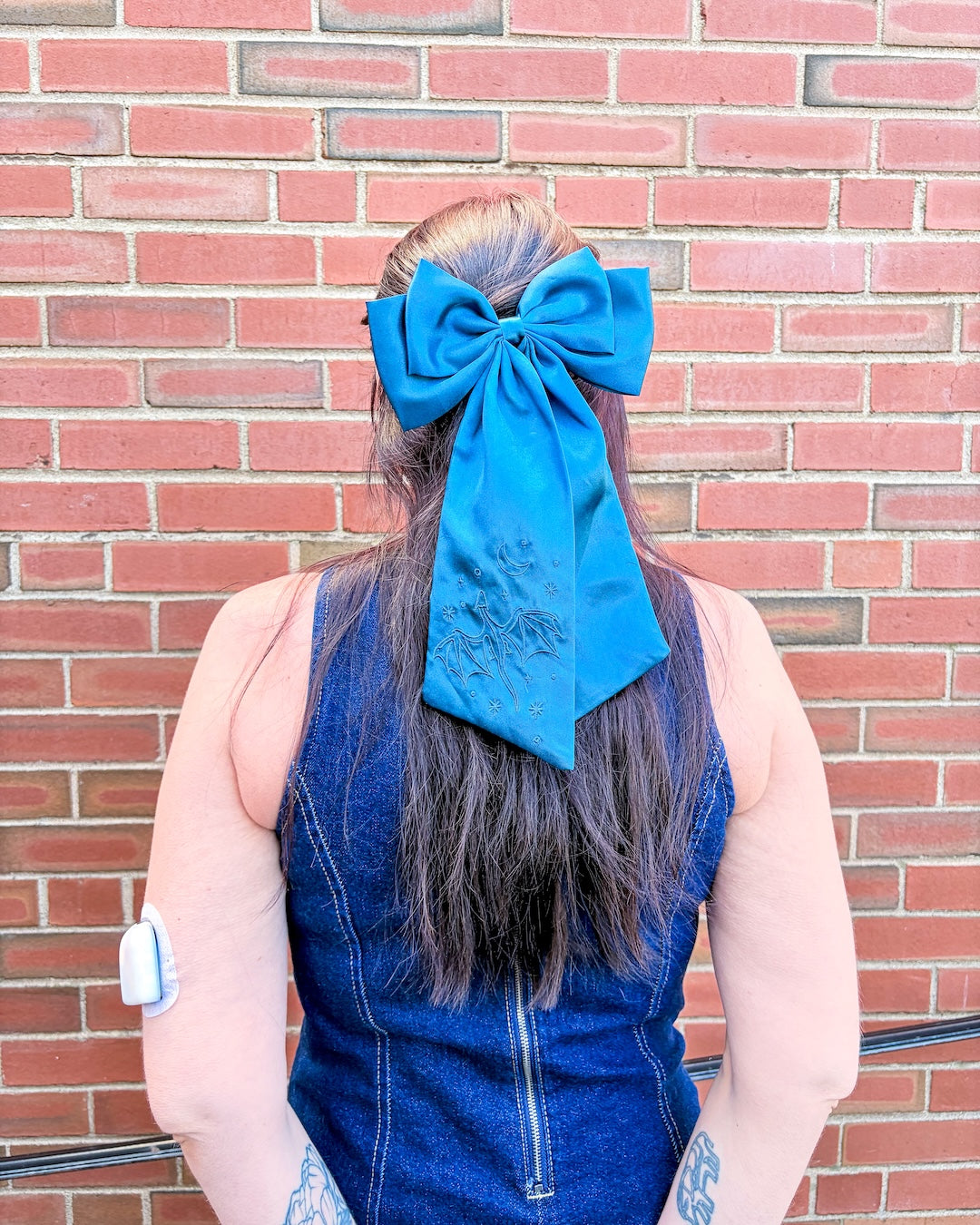 Celestial Dragon Satin Hair Bow Clip