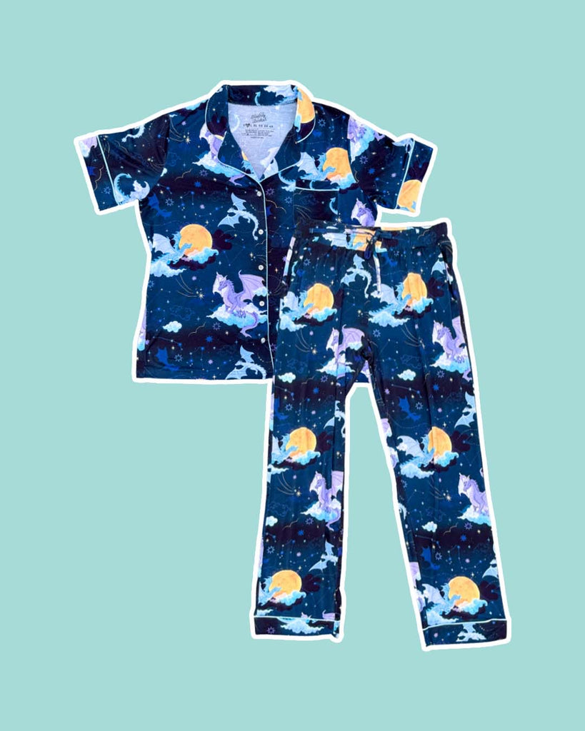 Celestial Dragons Bamboo Pajama Set - Long Pants | Bookish Apparel