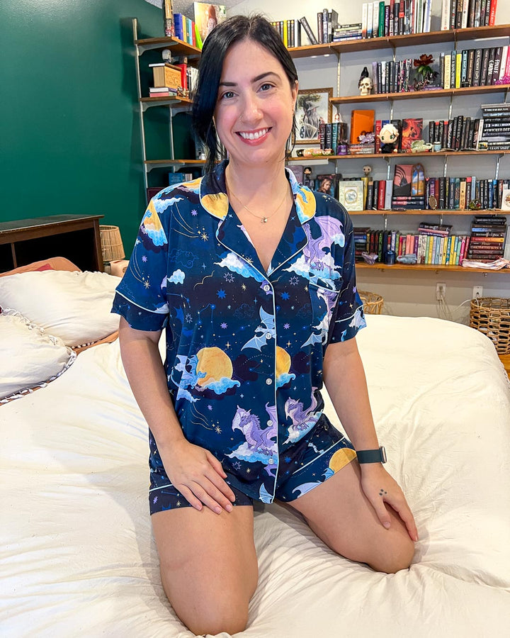 Celestial Dragons Bamboo Pajama Set - Shorts