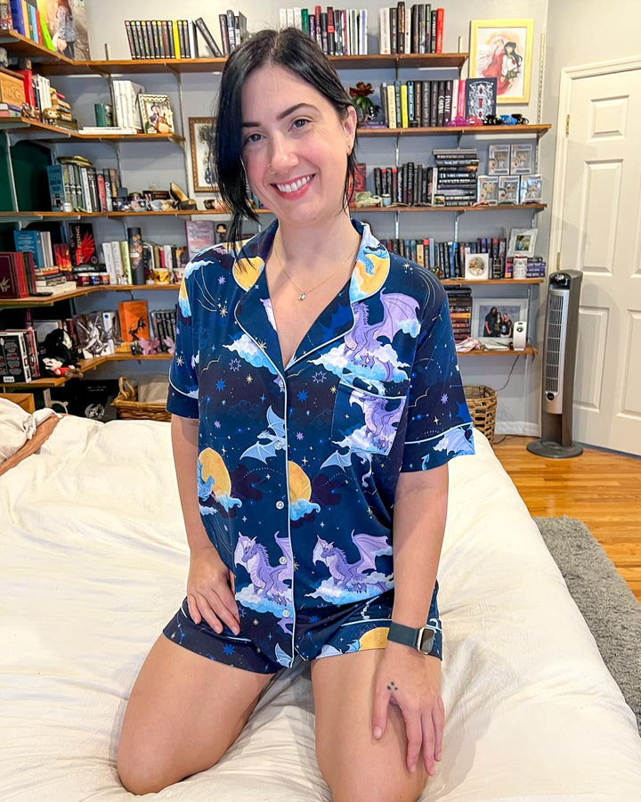 Celestial Dragons Bamboo Pajama Set - Shorts