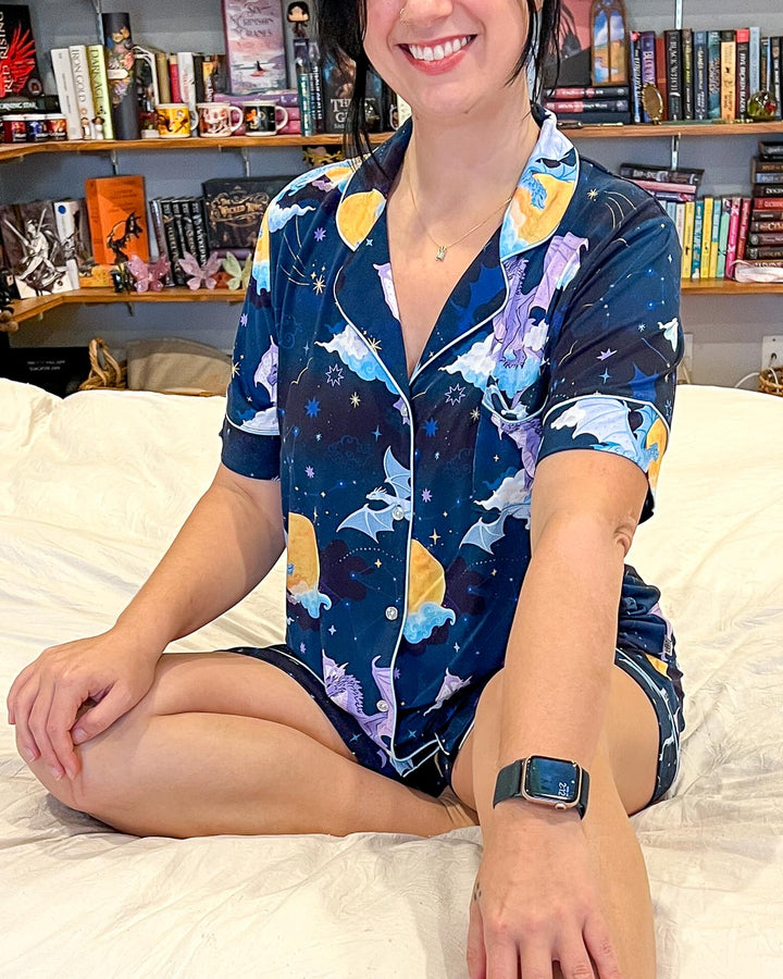 Celestial Dragons Bamboo Pajama Set - Shorts