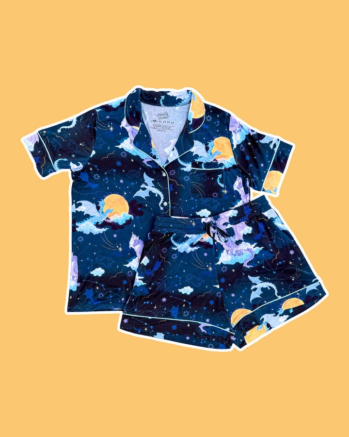 Celestial Dragons Bamboo Pajama Set - Shorts