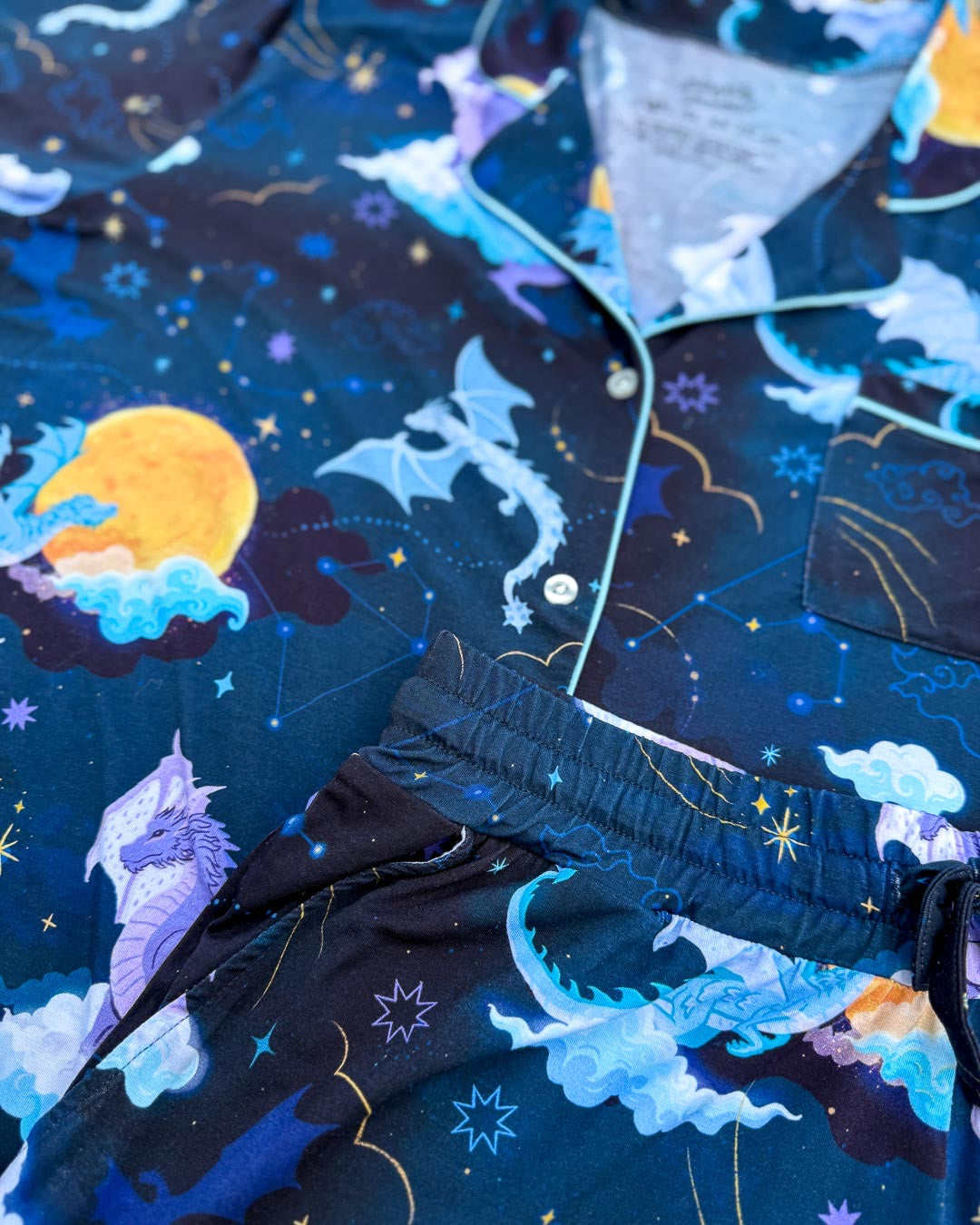 Celestial Dragons Bamboo Pajama Set - Shorts