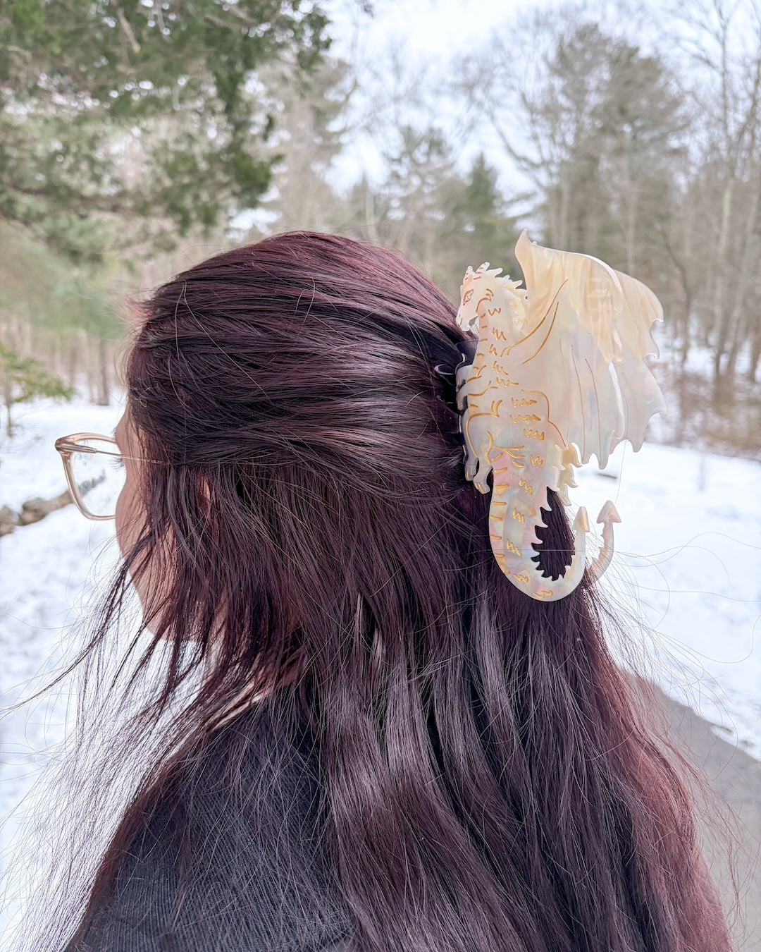 Dragon Hair Claw Clip - Large Cream