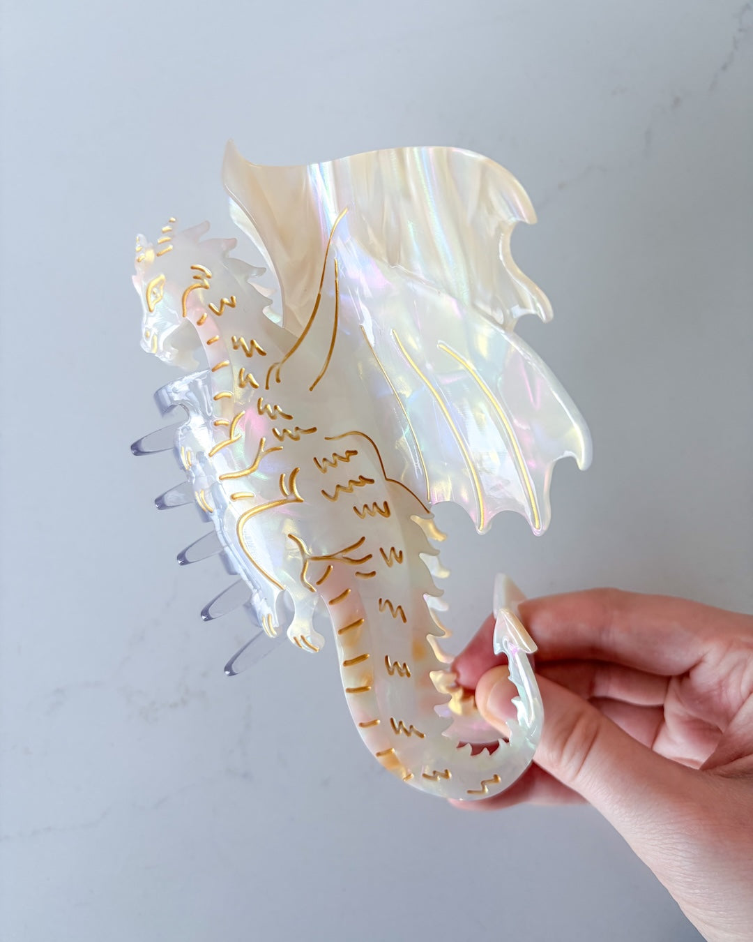 Dragon Hair Claw Clip - Large Cream