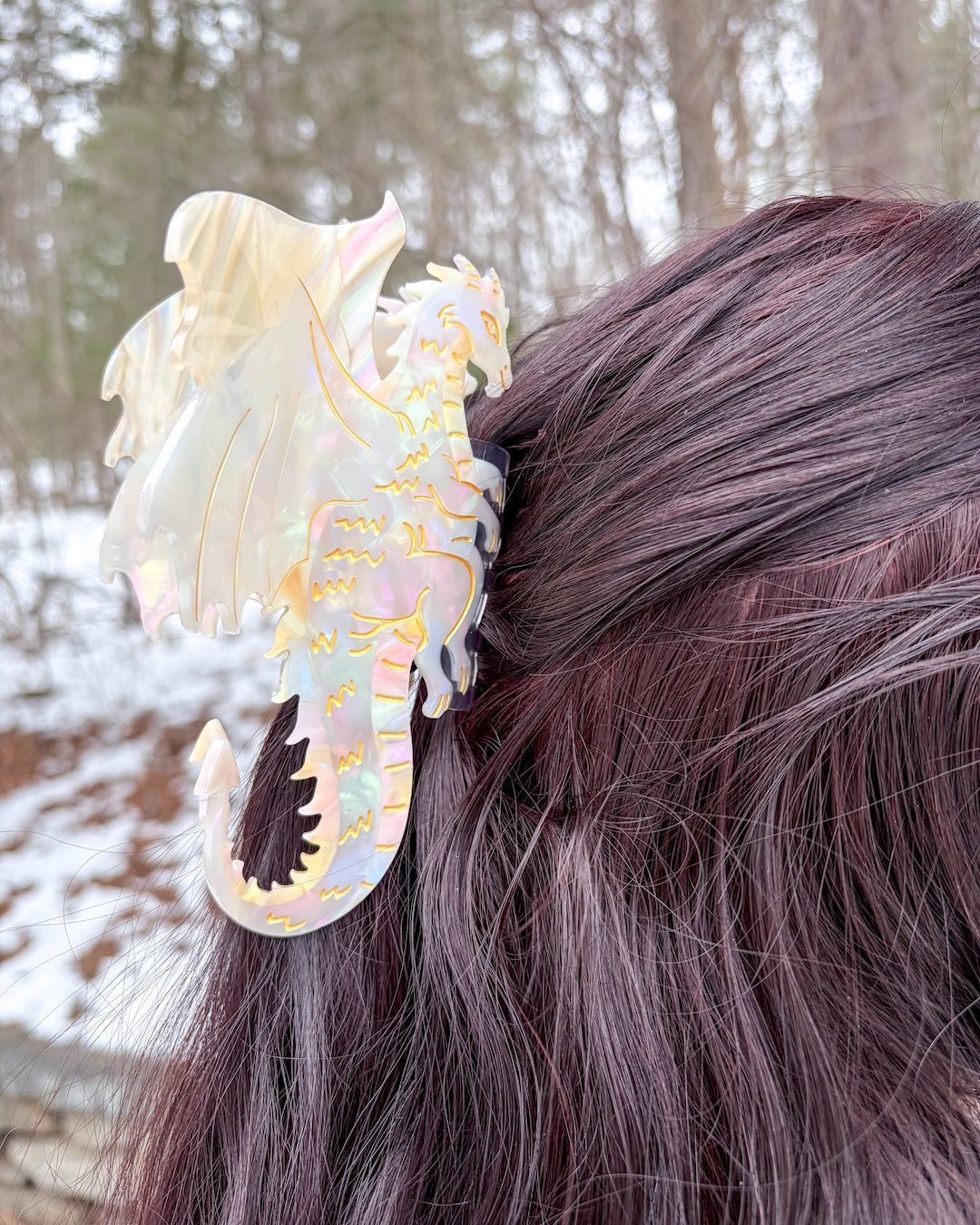 Dragon Hair Claw Clip - Large Cream
