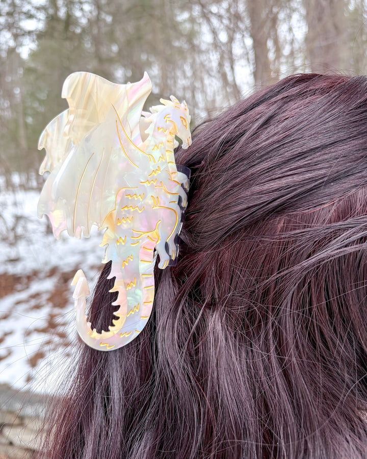 Dragon Hair Claw Clip - Large Cream