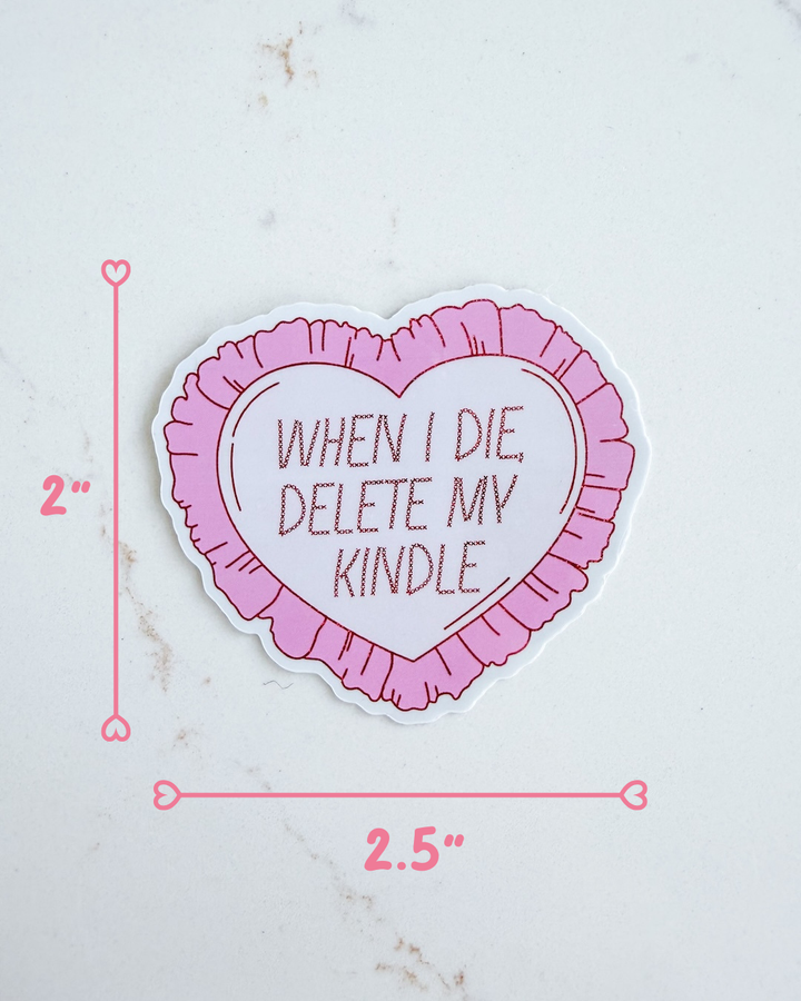 Delete My Kindle Glitter Sticker