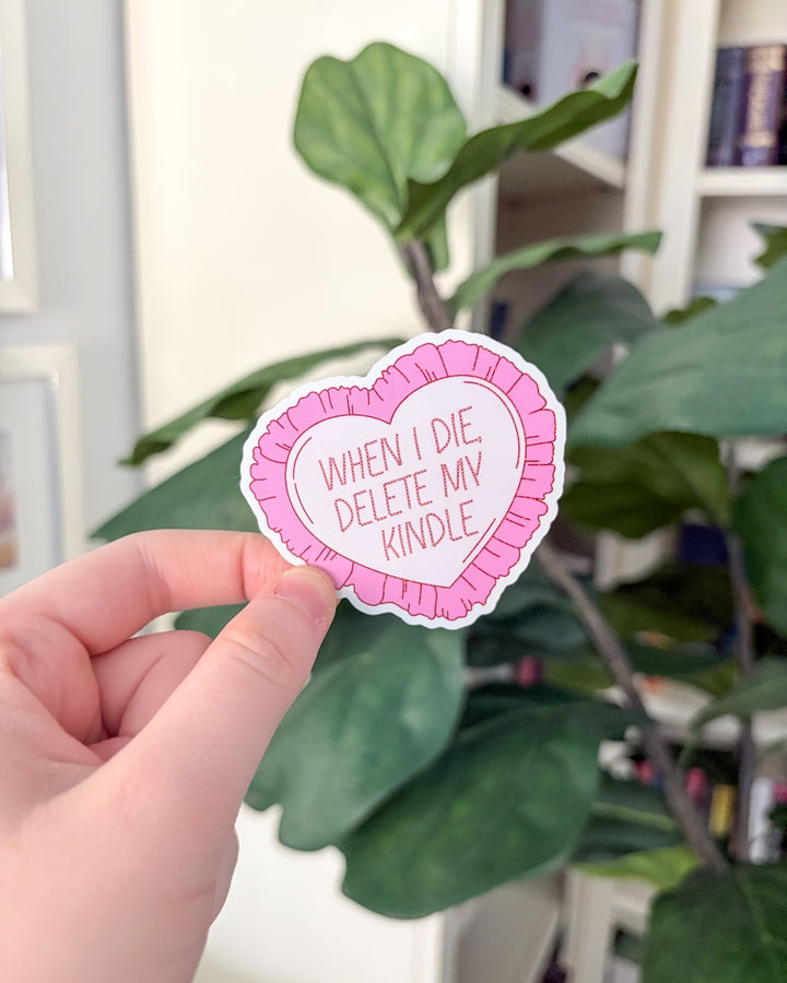 Delete My Kindle Glitter Sticker