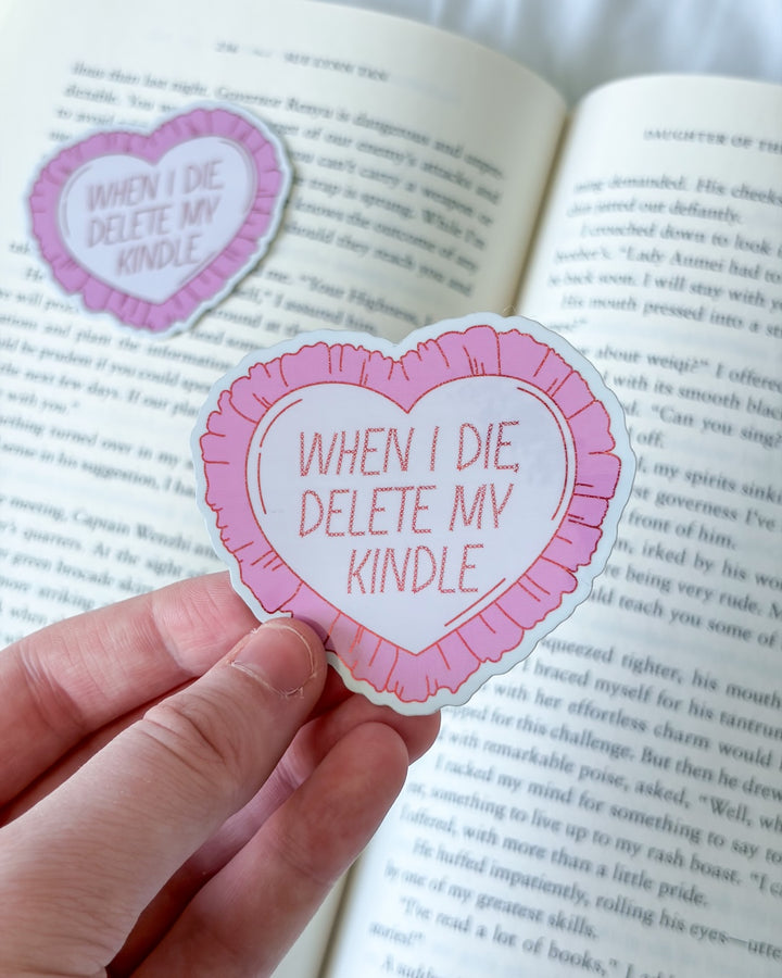 Delete My Kindle Glitter Sticker