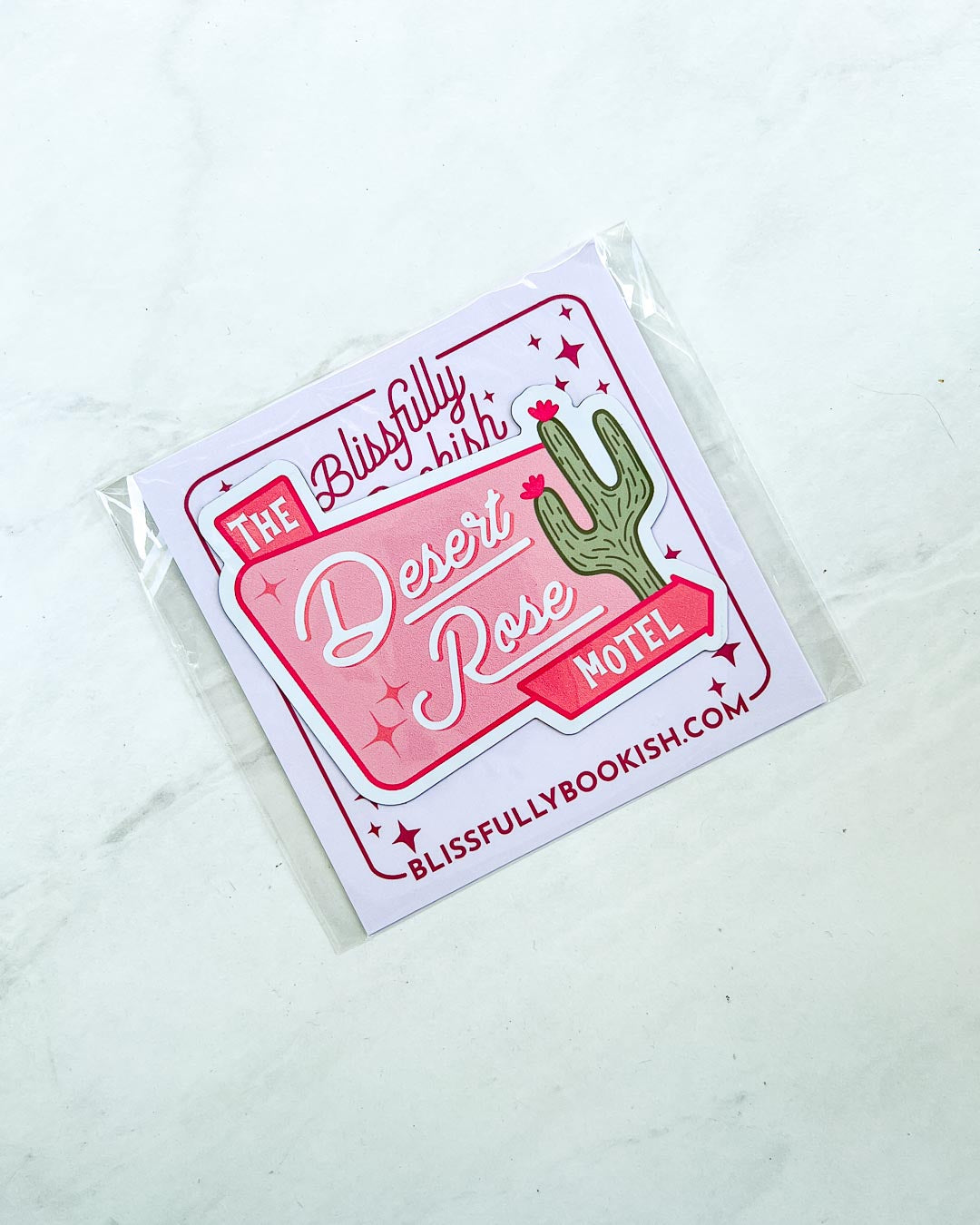 Emily Henry magnet for People We Meet on Vacation fans illustrating a design for The Desert Rose Motel&