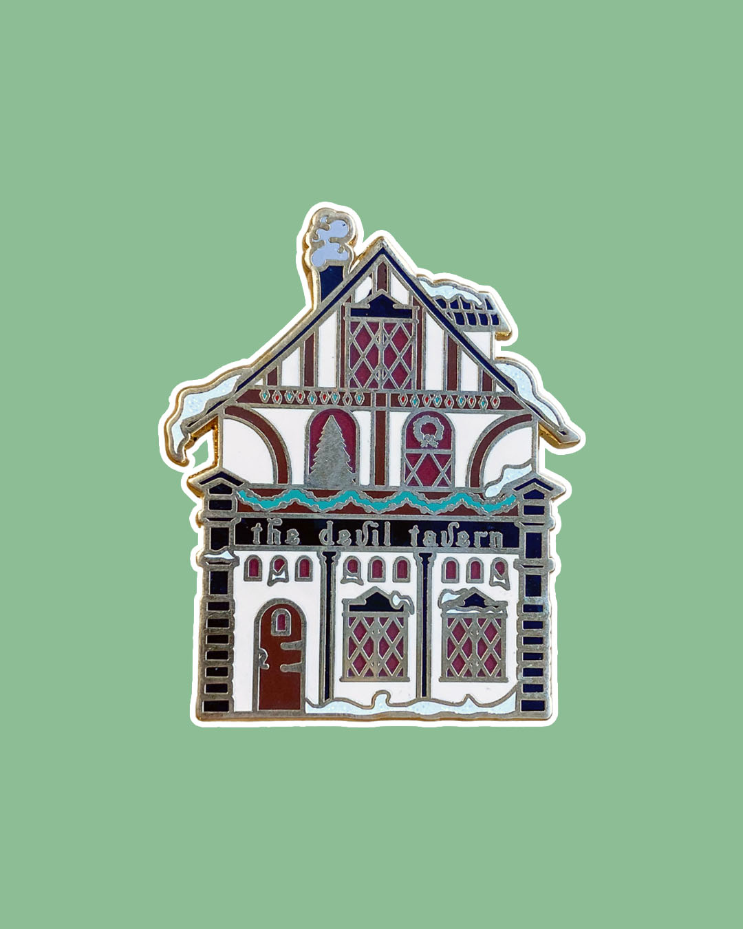 Shadowhunters enamel pin featuring a storefront for the Devil Tavern.