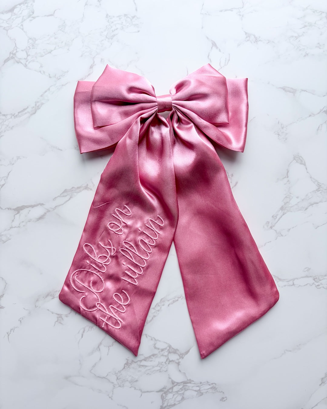 Dibs on the Villain Satin Hair Bow Clip