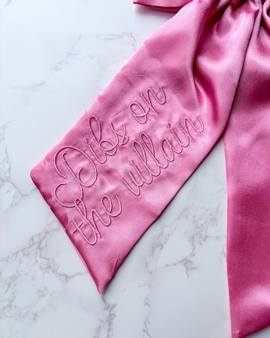 Dibs on the Villain Satin Hair Bow Clip