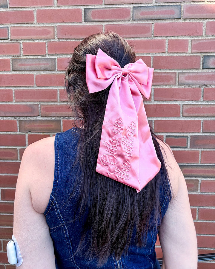 Dibs on the Villain Satin Hair Bow Clip