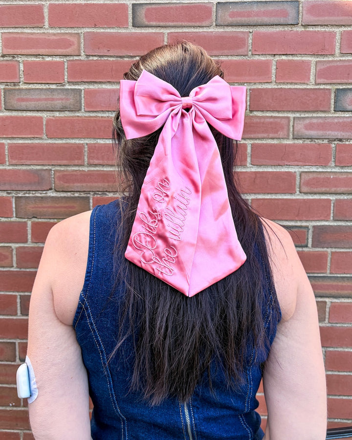 Dibs on the Villain Satin Hair Bow Clip