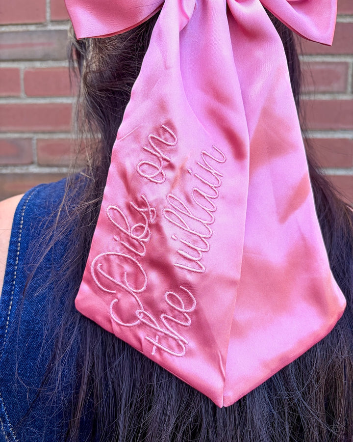 Dibs on the Villain Satin Hair Bow Clip