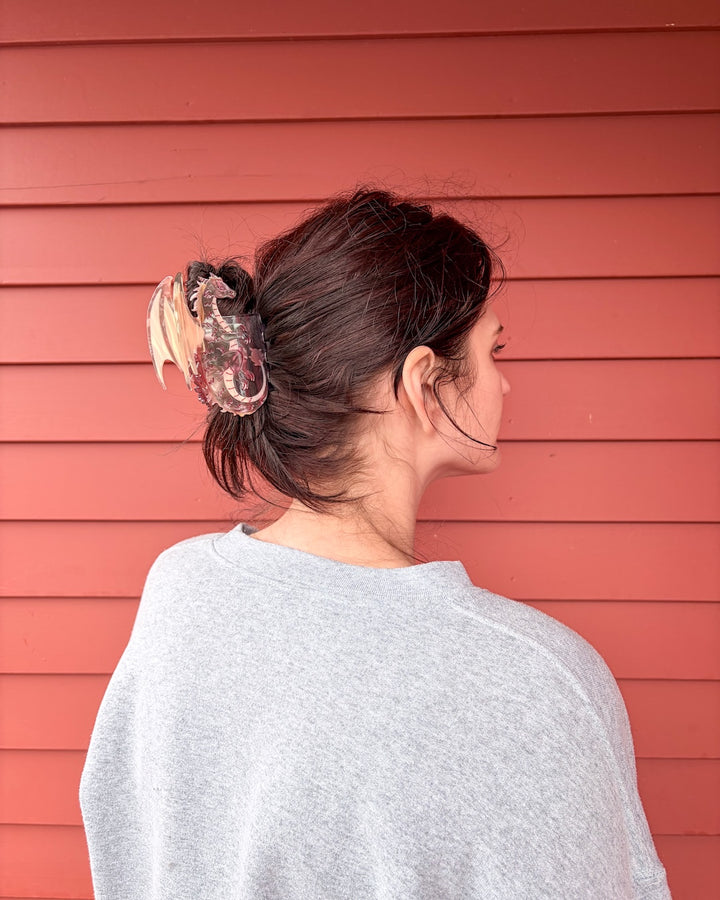 Dragon Hair Claw Clip - Small Dusty Rose