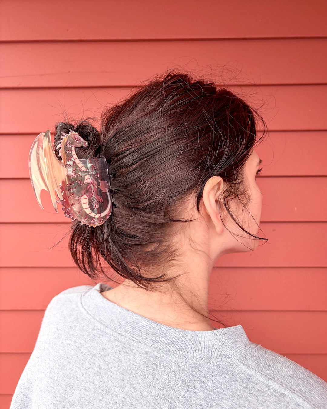 Dragon Hair Claw Clip - Small Dusty Rose