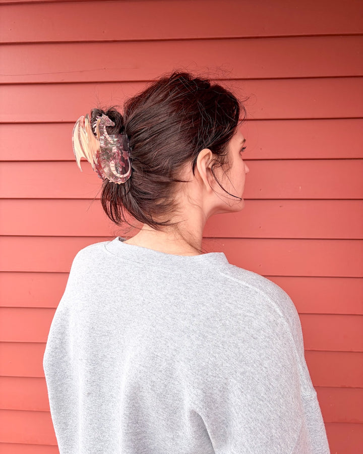 Dragon Hair Claw Clip - Small Dusty Rose