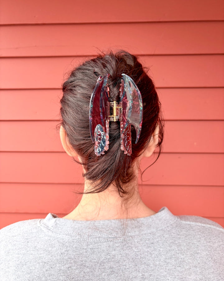 Dragon Hair Claw Clip - Small Midnight Berry